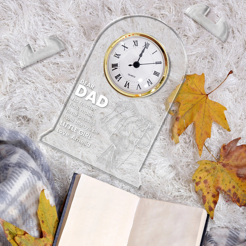 How Much Time Passes, I Will Always Be Your Little Girl, Boy - Personalized Desk Clock