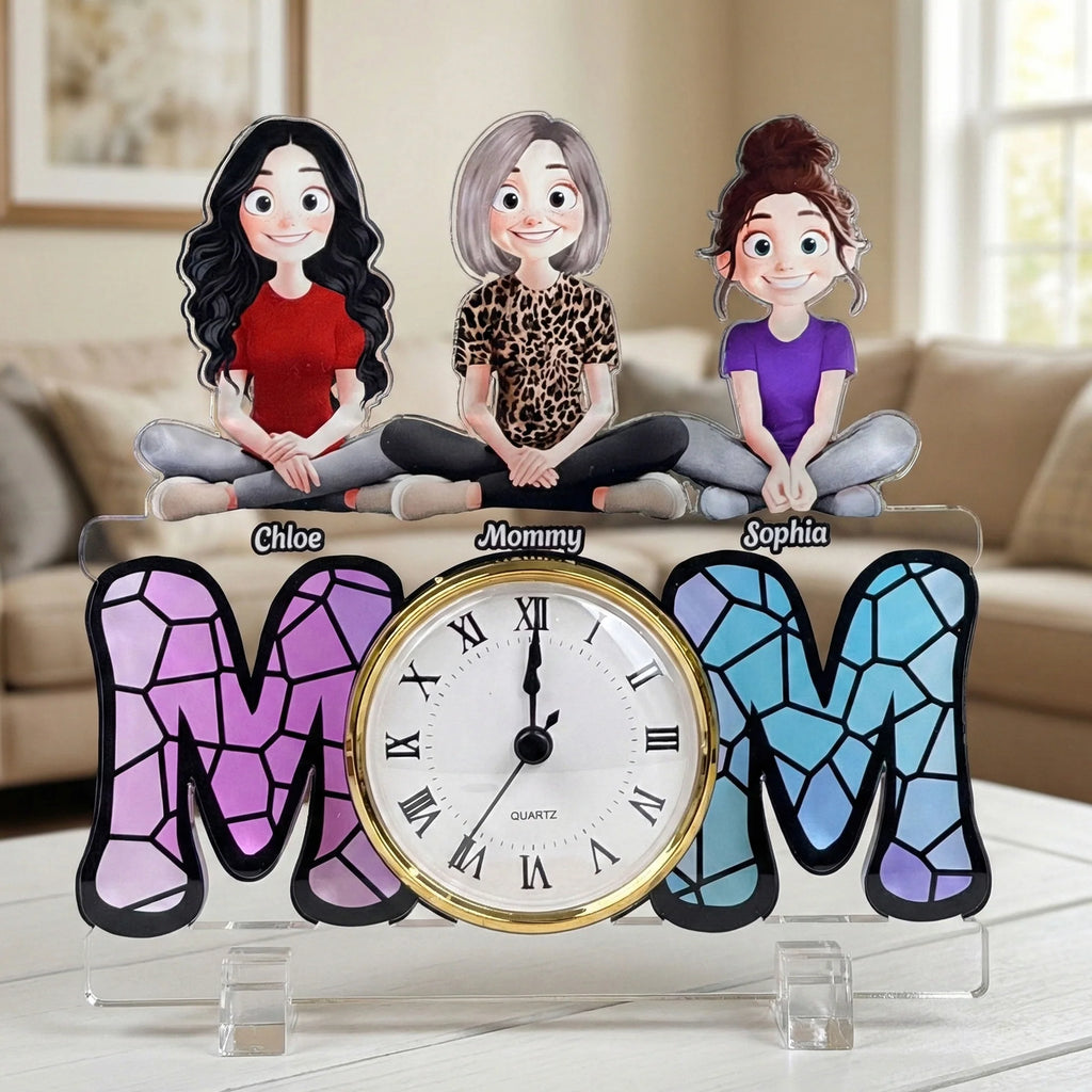 No Matter How Much Time Goes By We Will Always Be Your Little Girls, Boys - Personalized Acrylic Desk Clock