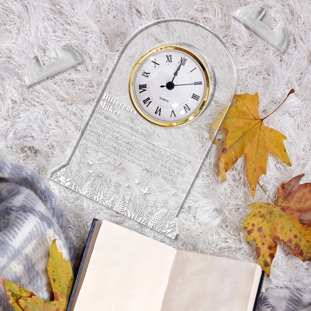 Coworkers Gift Definition Problem Solver - Personalized Acrylic Desk Clock