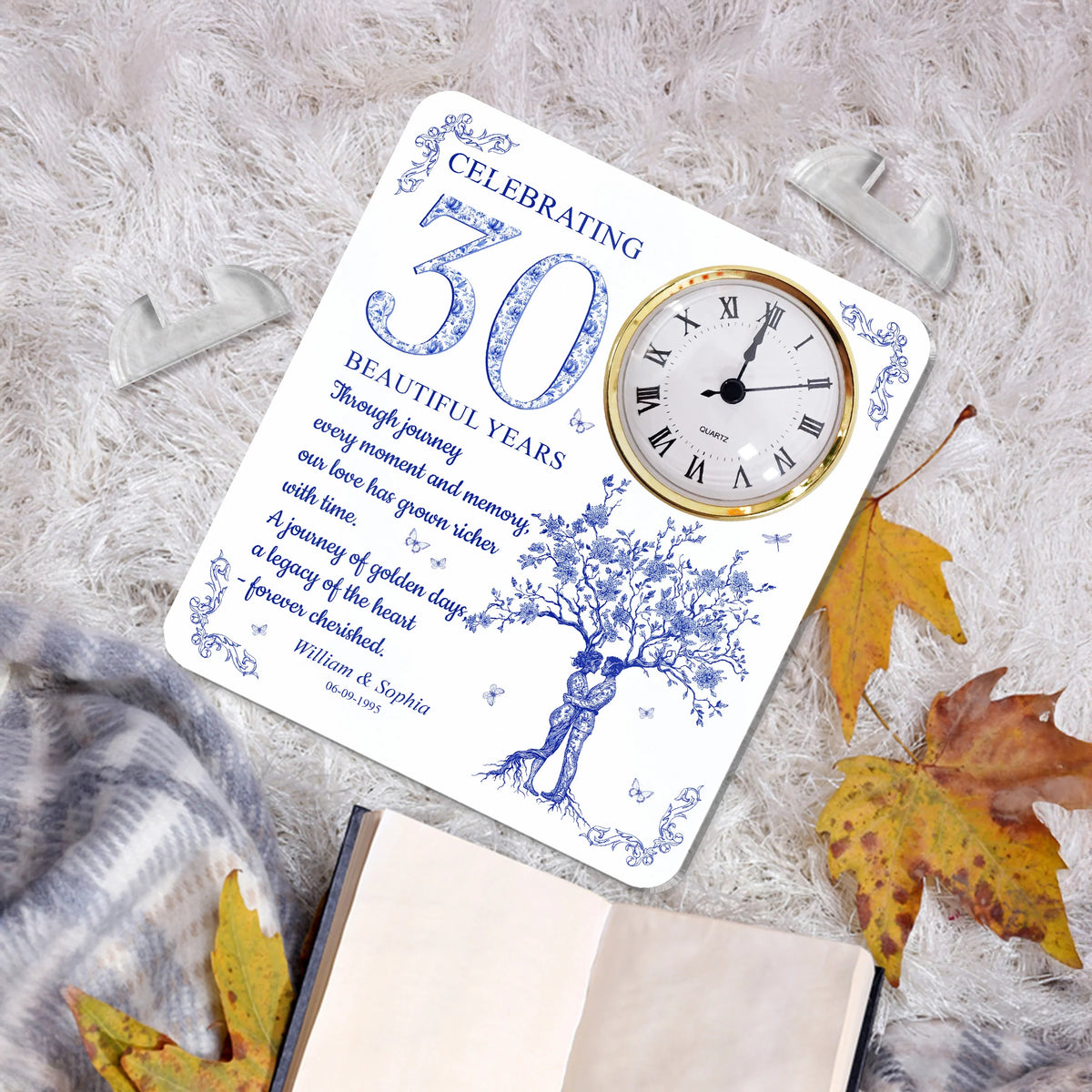 Celebrating Beautiful Years Anniversary - Personalized Acrylic Desk Clock
