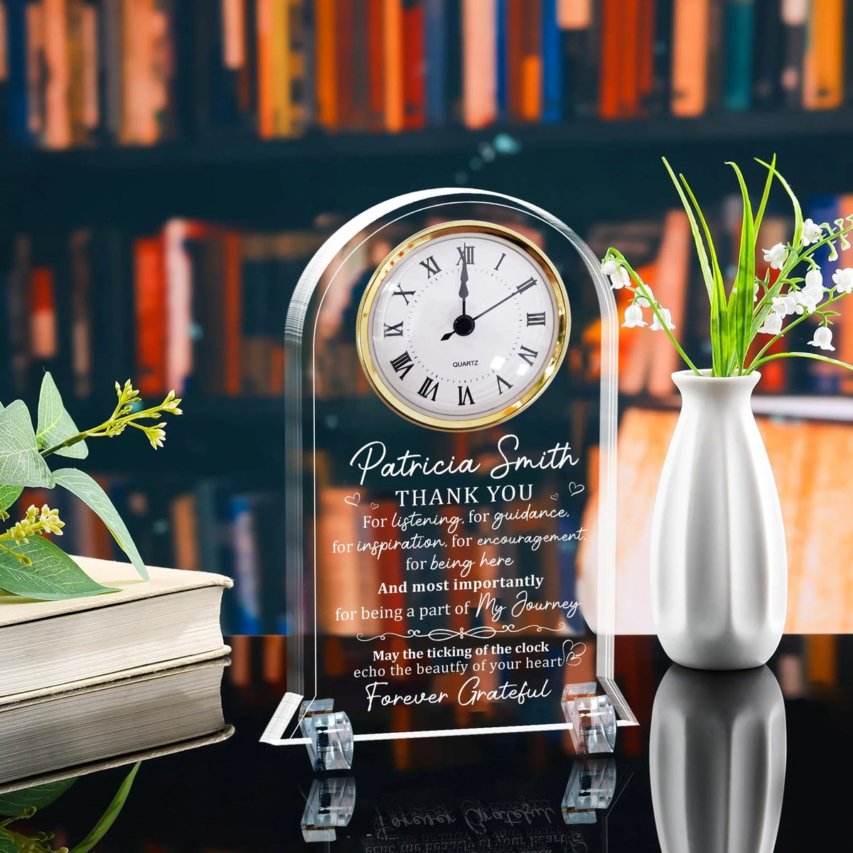 Thank You For Listening, For Guidance Retirement Gift - Personalized Acrylic Desk Clock