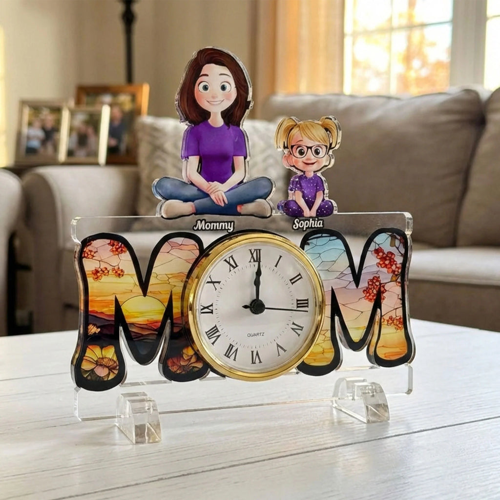 No Matter How Much Time Goes By We Will Always Be Your Little Girls, Boys - Personalized Acrylic Desk Clock