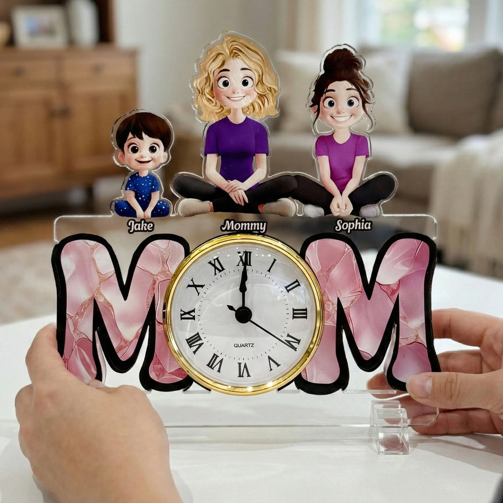 No Matter How Much Time Goes By We Will Always Be Your Little Girls, Boys - Personalized Acrylic Desk Clock