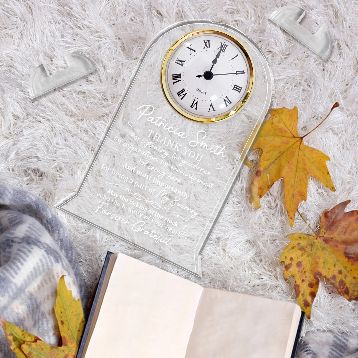 Thank You For Listening, For Guidance Retirement Gift - Personalized Acrylic Desk Clock