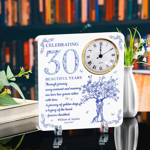 Celebrating Beautiful Years Anniversary - Personalized Acrylic Desk Clock