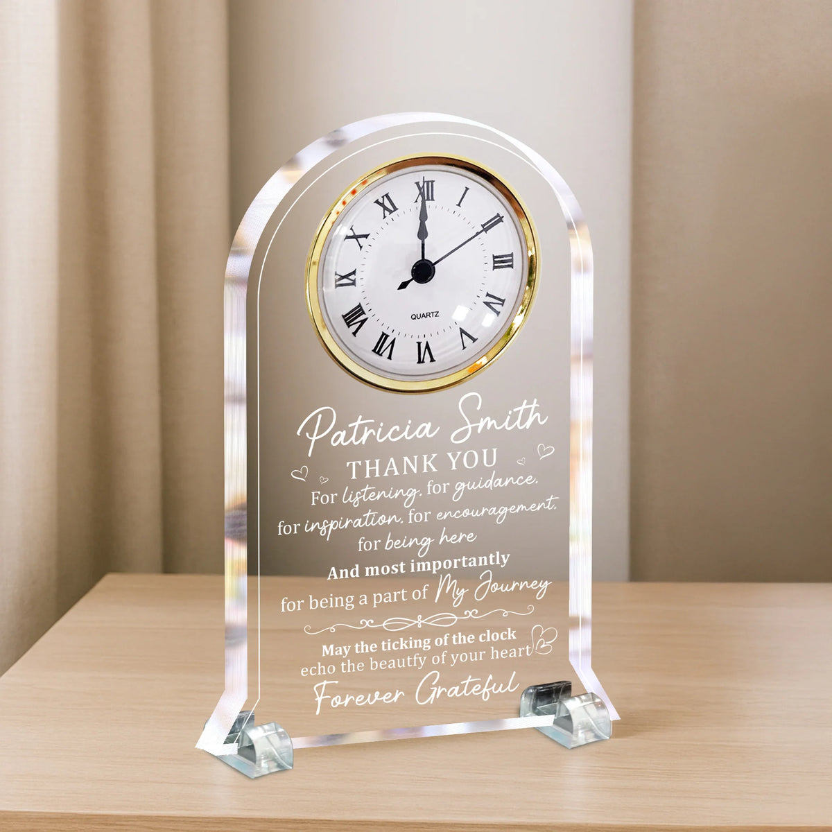 Thank You For Listening, For Guidance Retirement Gift - Personalized Acrylic Desk Clock