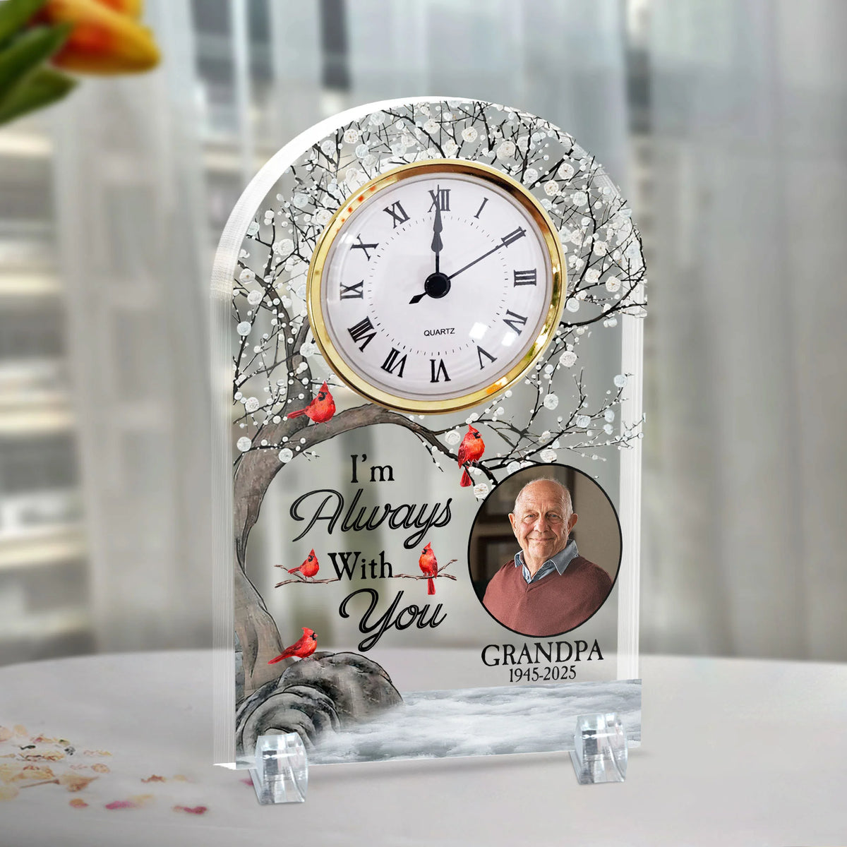 In Loving Memory I'm Always With You - Personalized Acrylic Photo Desk Clock